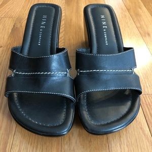 Nine & Company leather summer slide sz6M